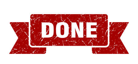 done grunge ribbon. done sign. done bannerのイラスト素材