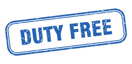 duty free stamp. duty free square grunge sign. duty freeのイラスト素材
