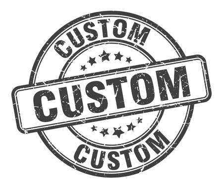 custom stamp. custom round grunge sign. customのイラスト素材