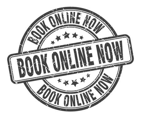 book online now stamp. book online now round grunge sign. book online nowのイラスト素材