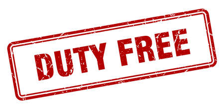 duty free stamp. duty free square grunge sign. duty freeのイラスト素材