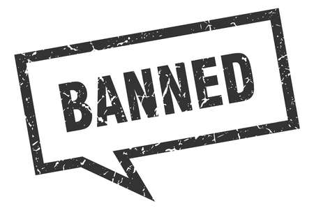 banned sign. banned square speech bubble. bannedのイラスト素材
