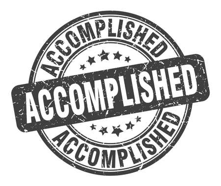 Accomplished stamp. Accomplished round grunge sign isolated on a white background.のイラスト素材