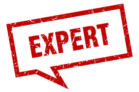 expert sign. expert square speech bubble. expertのイラスト素材