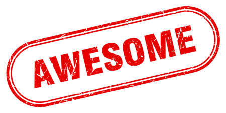 awesome stamp. awesome square grunge sign. awesomeのイラスト素材