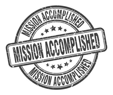 mission accomplished stamp. mission accomplished round grunge sign. mission accomplishedのイラスト素材