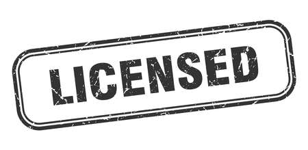 licensed stamp. licensed square grunge sign. licensedのイラスト素材
