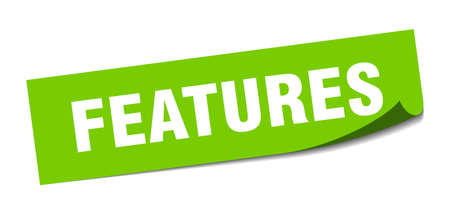 features sticker. features square isolated sign. featuresのイラスト素材