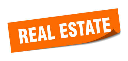 real estate sticker. real estate square isolated sign. real estateのイラスト素材