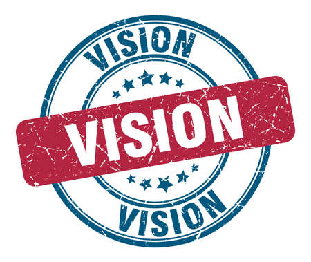 vision stamp. vision round grunge sign. visionのイラスト素材