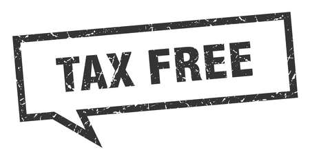 tax free sign. tax free square speech bubble. tax freeのイラスト素材