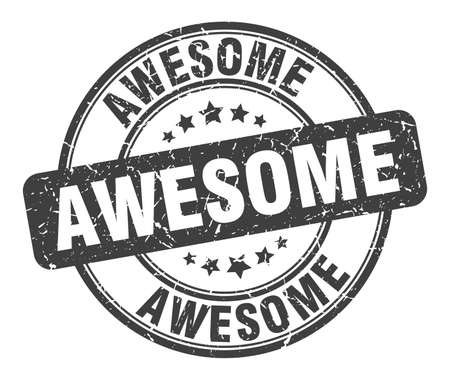 awesome stamp. awesome round grunge sign. awesomeのイラスト素材