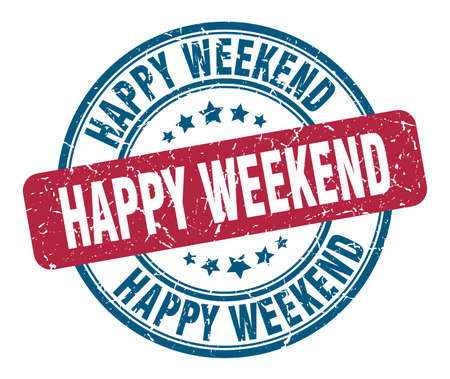 happy weekend stamp. happy weekend round grunge sign. happy weekendのイラスト素材