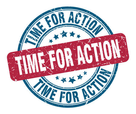 time for action stamp. time for action round grunge sign. time for actionのイラスト素材