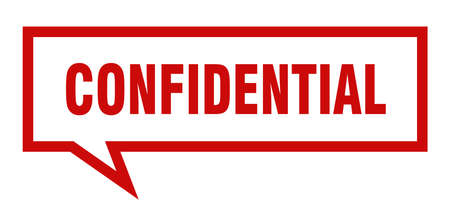 confidential sign. confidential square speech bubble. confidentialのイラスト素材