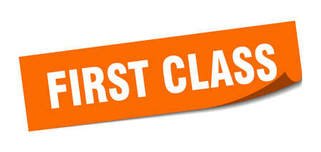 first class sticker. first class square isolated sign. first classのイラスト素材