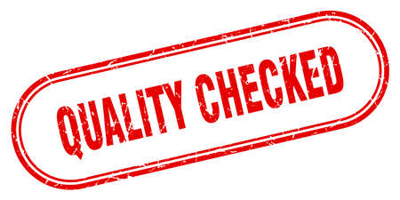 quality checked stamp. quality checked square grunge sign. quality checkedのイラスト素材
