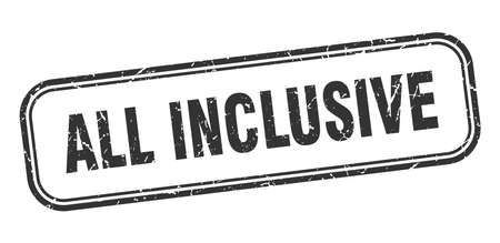 all inclusive stamp. all inclusive square grunge sign. all inclusiveのイラスト素材