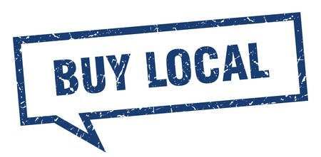 buy local sign. buy local square speech bubble. buy localのイラスト素材