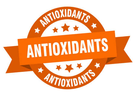 antioxidants ribbon. antioxidants round orange sign. antioxidantsのイラスト素材