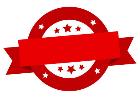 blank ribbon. blank round red sign. blankのイラスト素材