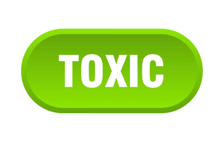 toxic button. toxic rounded green sign. toxicのイラスト素材