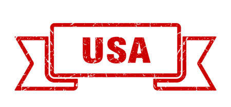 usa ribbon. Red usa grunge band signのイラスト素材