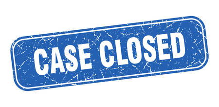 case closed stamp. case closed square grungy blue sign.のイラスト素材