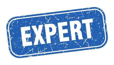 expert stamp. expert square grungy blue sign.のイラスト素材