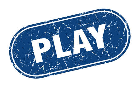 play sign. play grunge blue stamp. Labelのイラスト素材