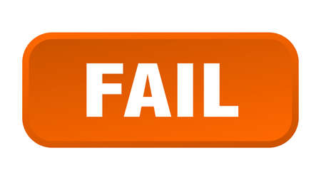 fail button. fail square 3d push buttonのイラスト素材