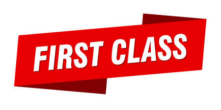 first class banner template. first class ribbon label signのイラスト素材