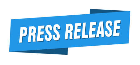 press release banner template. press release ribbon label signのイラスト素材