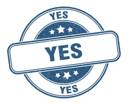 yes stamp. yes round grunge sign. labelのイラスト素材
