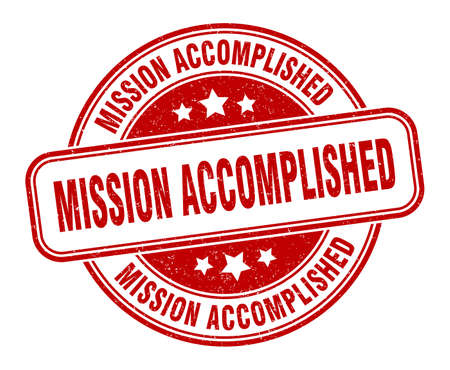 mission accomplished stamp. mission accomplished round grunge sign. labelのイラスト素材