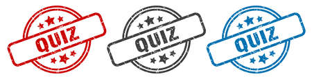 quiz stamp. quiz round isolated sign. quiz label setのイラスト素材