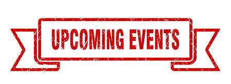 upcoming events ribbon sign. upcoming events vintage retro band.のイラスト素材