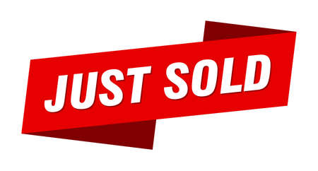 just sold banner template. ribbon label sticker. signのイラスト素材