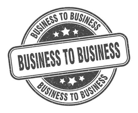 business to business stamp. business to business sign. round grunge labelのイラスト素材