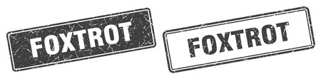 foxtrot square stamp. foxtrot grunge sign setのイラスト素材