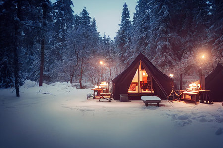 glamping in the beautiful countryside. luxury glamping. glamorous campingの写真素材