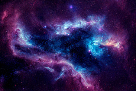 Science fiction nebula background. Space background. Nebula, stars, deep space