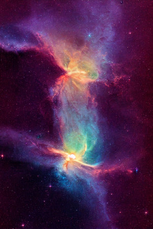 Science fiction nebula background. Space background. Nebula, stars, deep spaceの写真素材