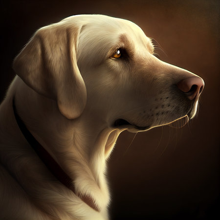 Dog portrait. Labrador retriever. Portrait of a labrador retriever dogの写真素材