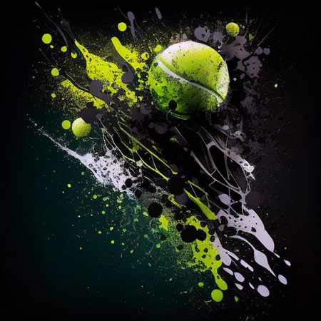 Colorful abstract tennis background. Tennis. Sports poster illustrationの写真素材