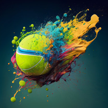 Colorful abstract tennis background. Tennis. Sports poster illustrationの写真素材
