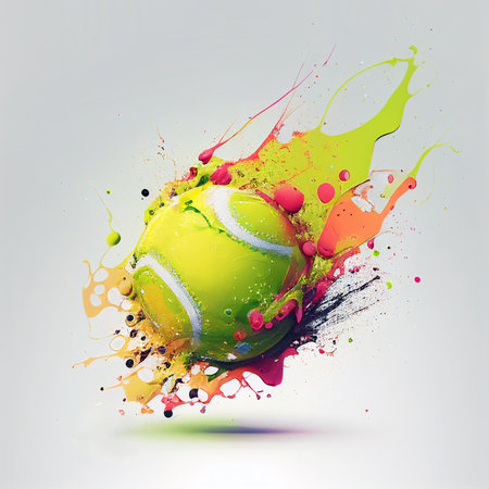 Colorful abstract tennis background. Tennis. Sports poster illustrationの写真素材