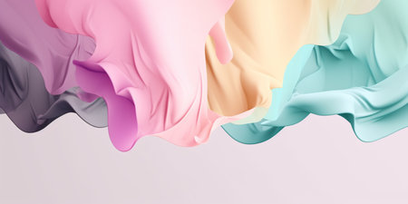 Abstract pastel colors 3d background. Abstract three-dimensional background in soft pastel colors. generative ai. 3d wave bannerの素材