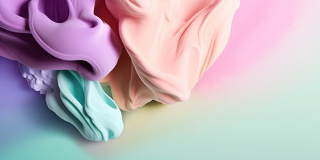 Abstract pastel colors 3d background. Abstract three-dimensional background in soft pastel colors. generative ai. 3d wave bannerの素材