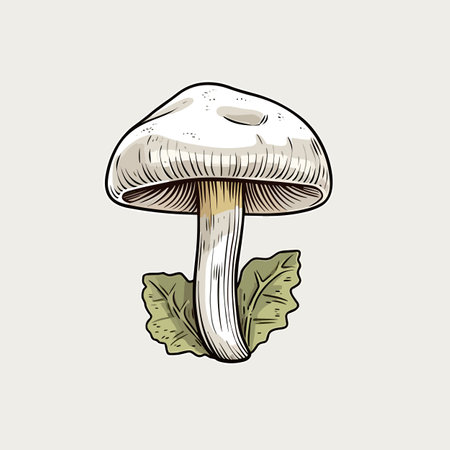 Champignon mushroom. Champignon mushroom hand-drawn illustration. Vector doodle style cartoon illustrationのイラスト素材